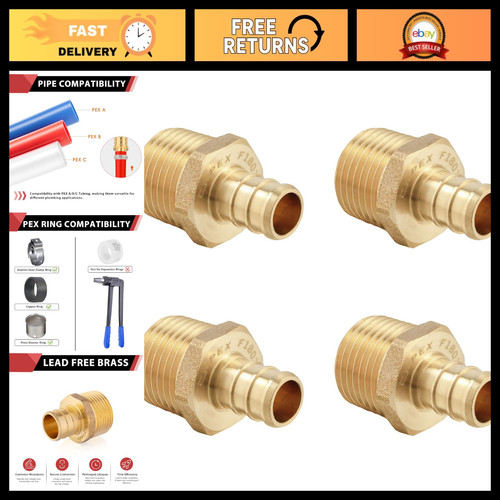 Pack male pex - 4-pack, 1/2"